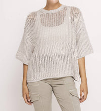 Zhrill - Narelle Short Sleeve Open Weave Sweater