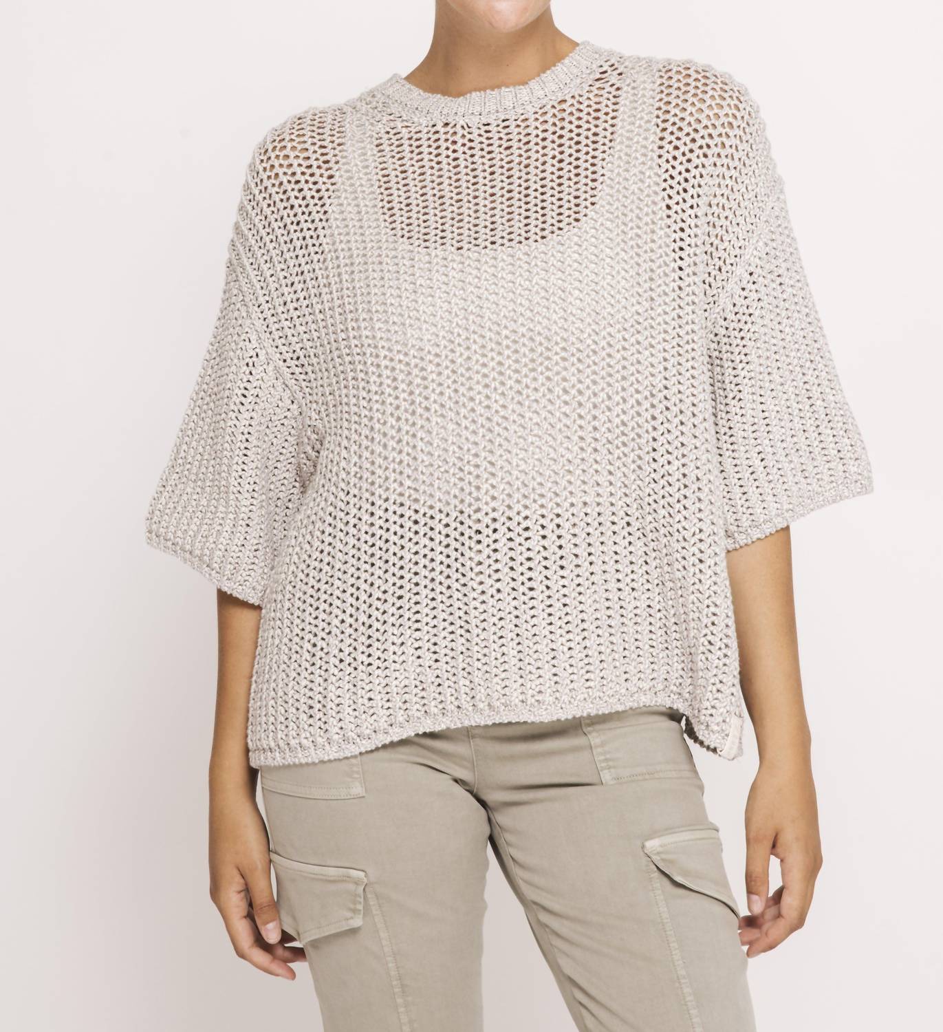 Zhrill - Narelle Short Sleeve Open Weave Sweater