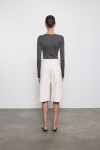 Enza Costa - SUPIMA BABY RIB LONG SLEEVE CROPPED TOP