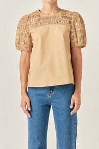 English Factory - Front Cut-out Smocked Top