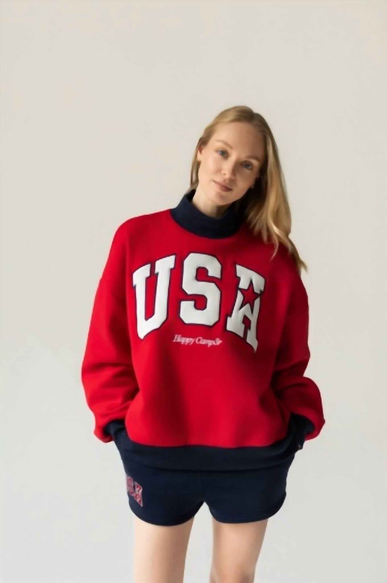 The Happy Camp3R - Usa Mockneck Sweatshirt
