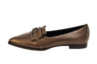 Regarde Le Ciel Women's Kenny Pointed Toe Loafer in bronze - women's flats - detail view