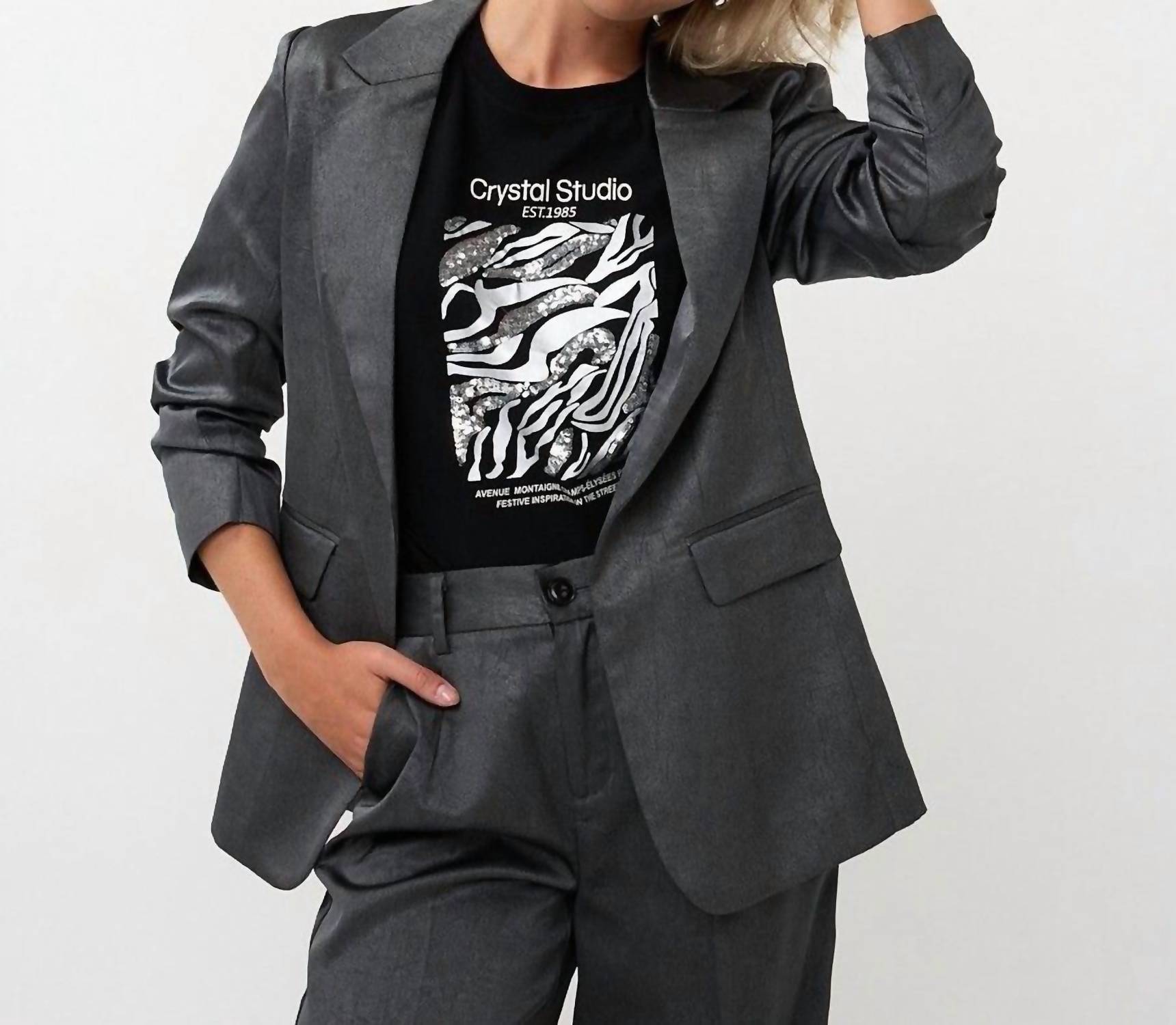 Esqualo - Shimmer Crinkle Blazer