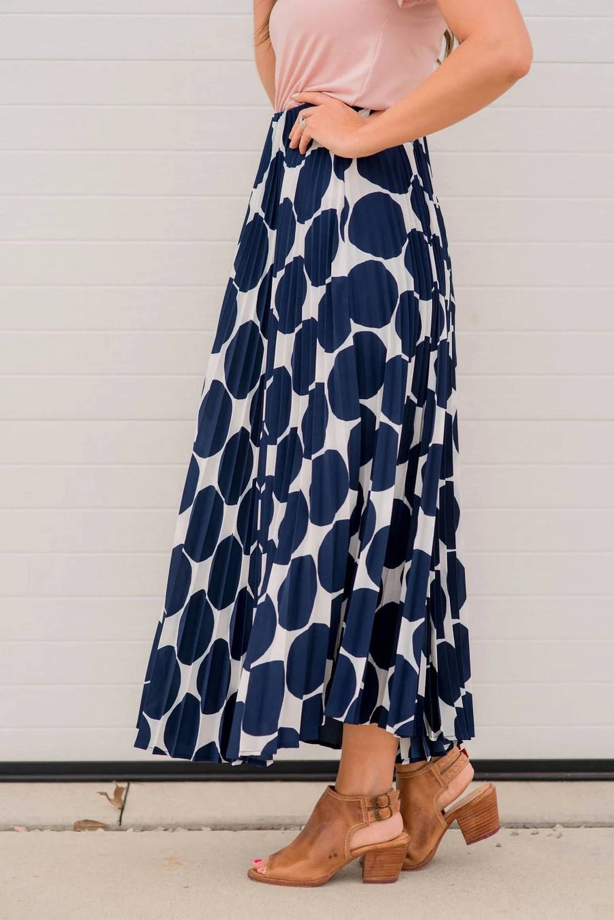 Ces Femme - Polka Dot Accordion Maxi Skirt
