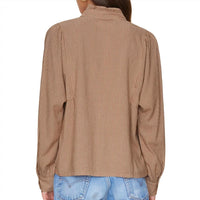 XIRENA Women's Serafina Shirt in stripe - women's shirt - detail view