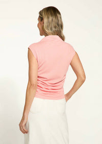 Fdj - Ruched Cap Sleeve Top