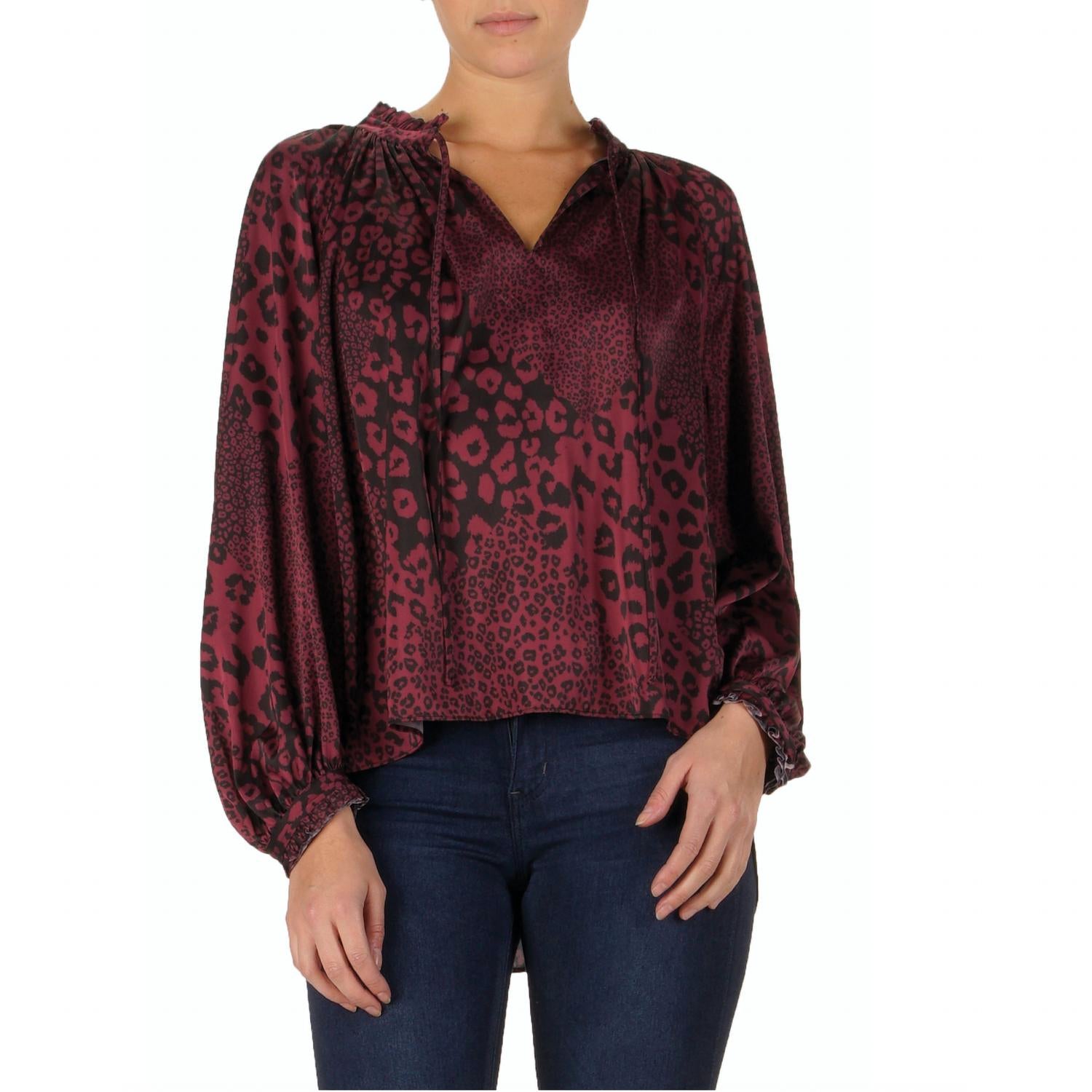 Elan - Mixed Leopard Print Blouse