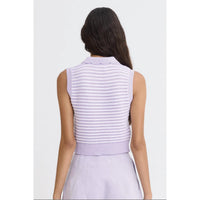 Matthew Bruch - Striped Mesh Collard Tank