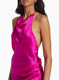 Amanda Uprichard - Elektra Gathered Silk Halter Gown
