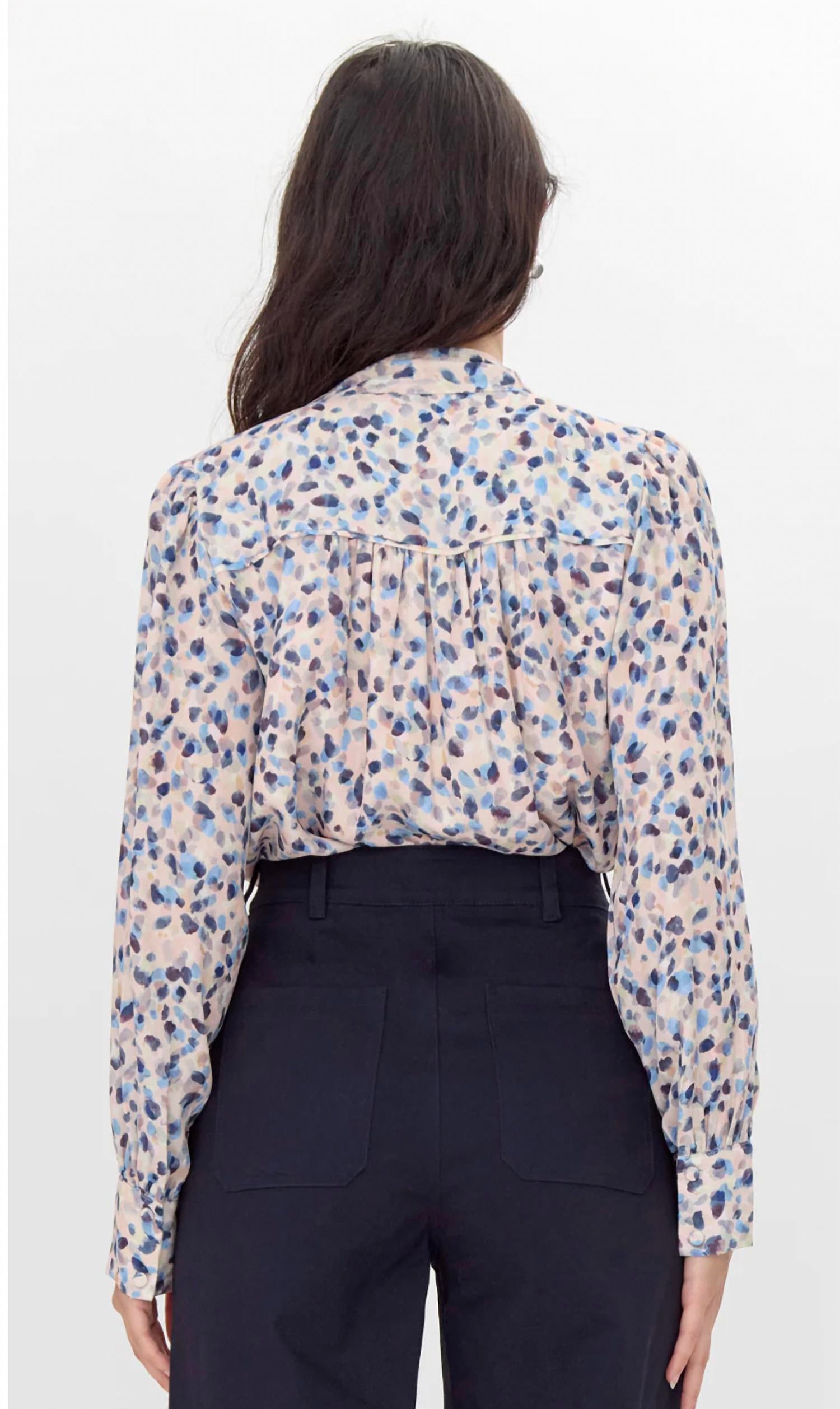 Greylin - Edna Printed Tie Neck Blouse