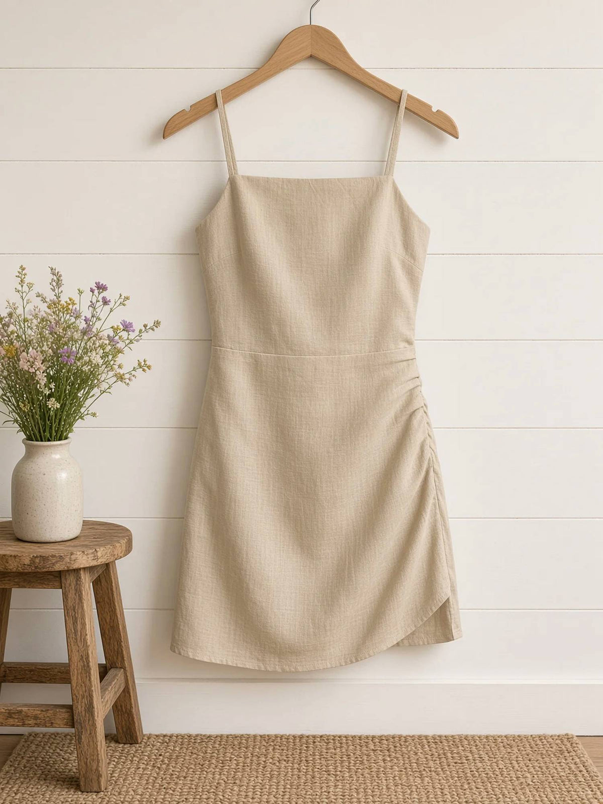 Mable - Solid Open Back Lace Up Dress