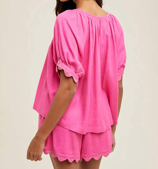 Wishlist - Scalloped Detailed Top & Short Set