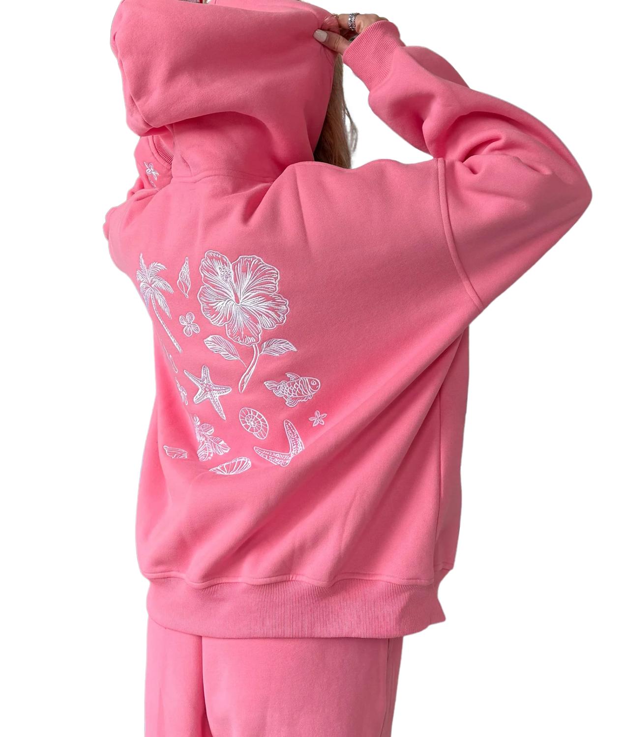 Sunkissed Coconut - Tropical Embroider Hoodie
