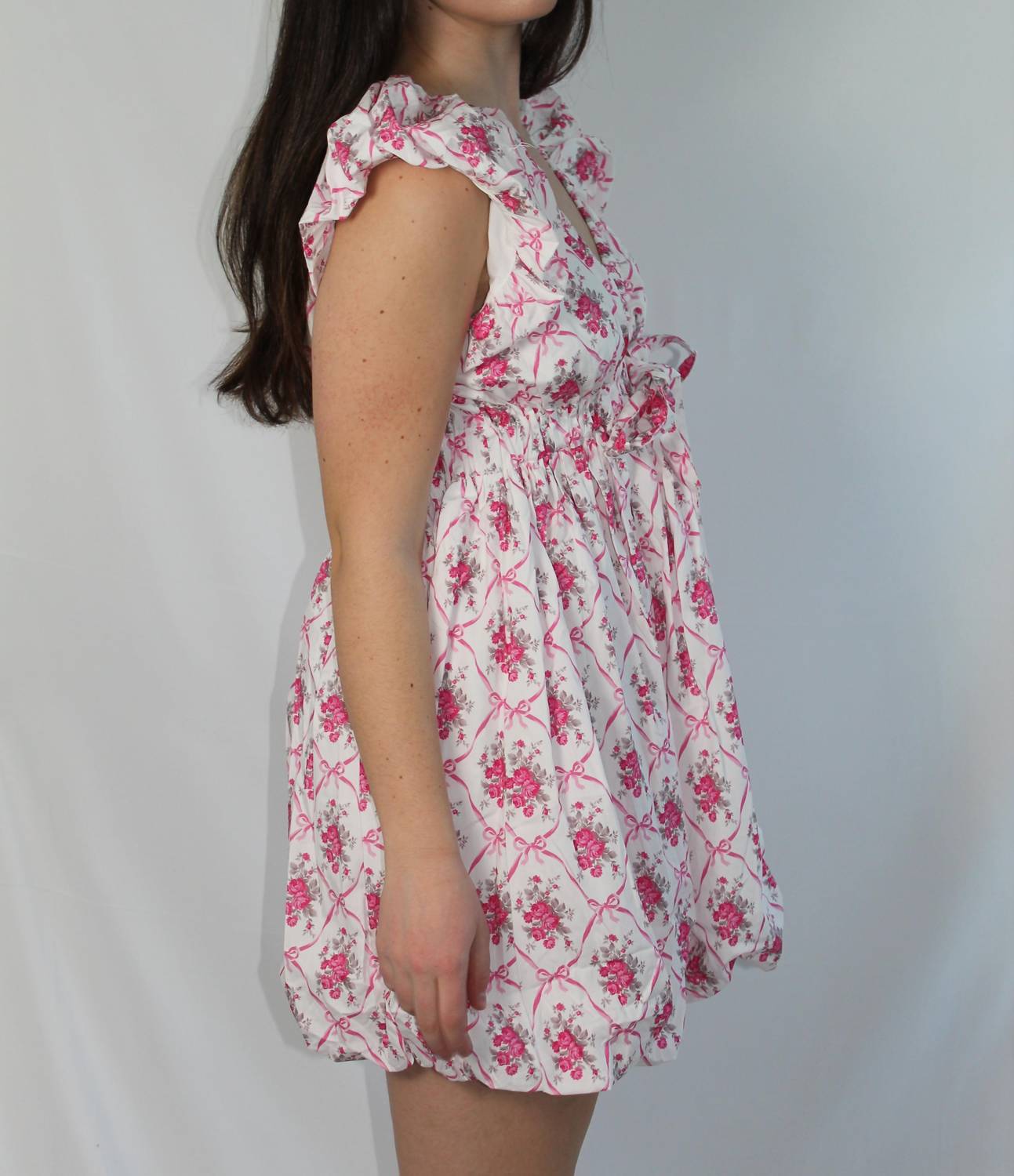 Peach Love - Celia Mini Bubble Dress