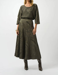 Joseph Ribkoff - Pleated Satin Long Skirt