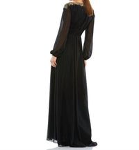 Mac Duggal - Embellished Blouson Sleeve Formal Evening Gown