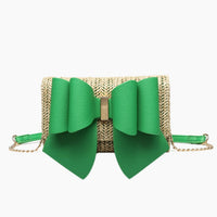 Like Dreams - Women's Bonnie Straw Wallet Bowtie Crossbody Bag