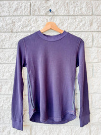 XIRENA Theo Long Sleeve Top in grey smoke - women's long sleeve top - detail view