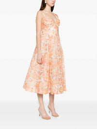 Zimmermann Rebellion Drape Midi Dress in golden bloom - women's dress - alternate view