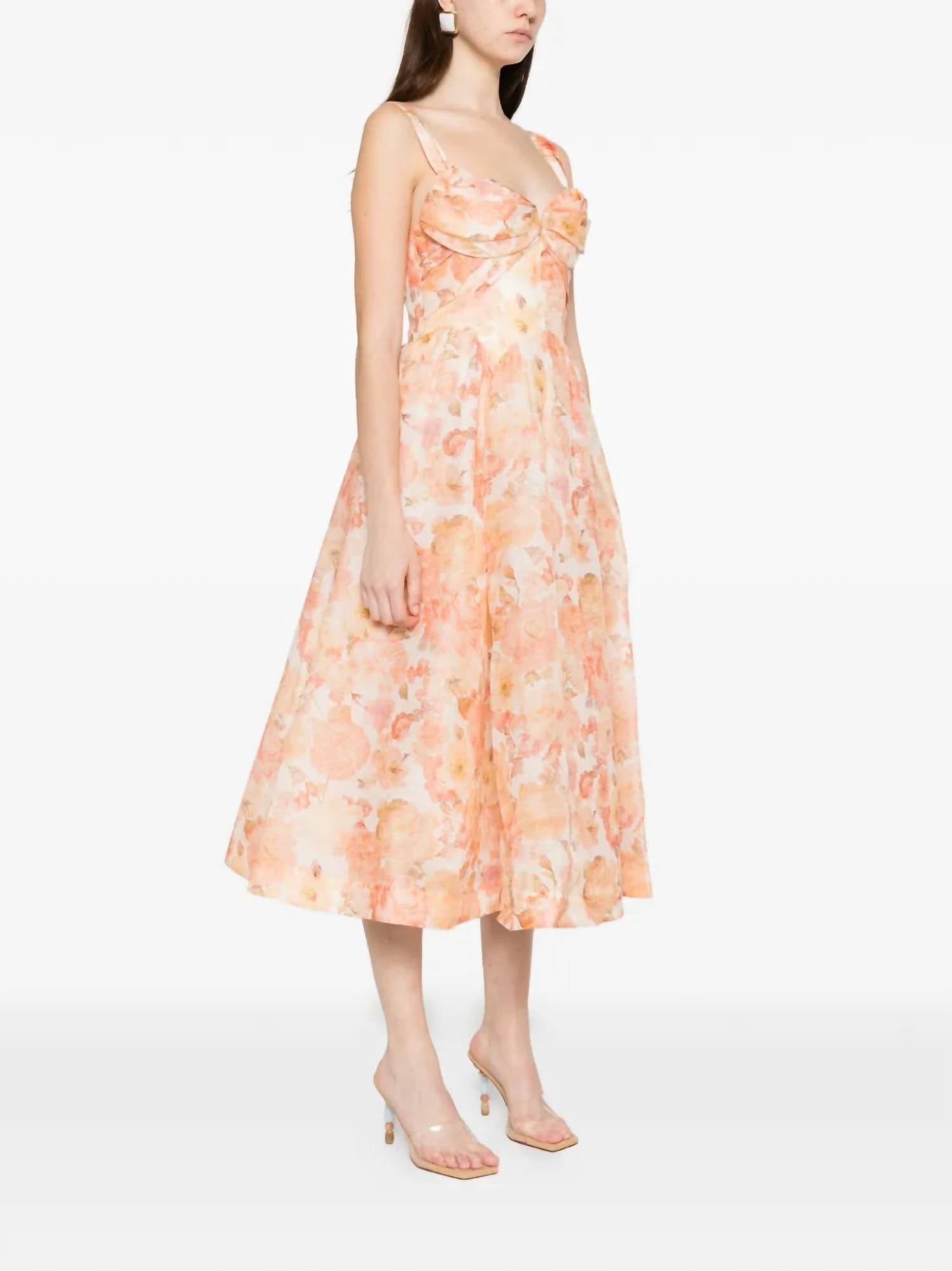 Zimmermann Rebellion Drape Midi Dress in golden bloom - women's dress - alternate view