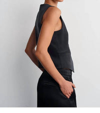 Acaria Studio Night Sleeveless Vest in black - women's blouse - alternate view