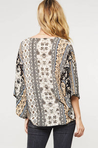 Promesa - Floral Ornate Kimono Blouse