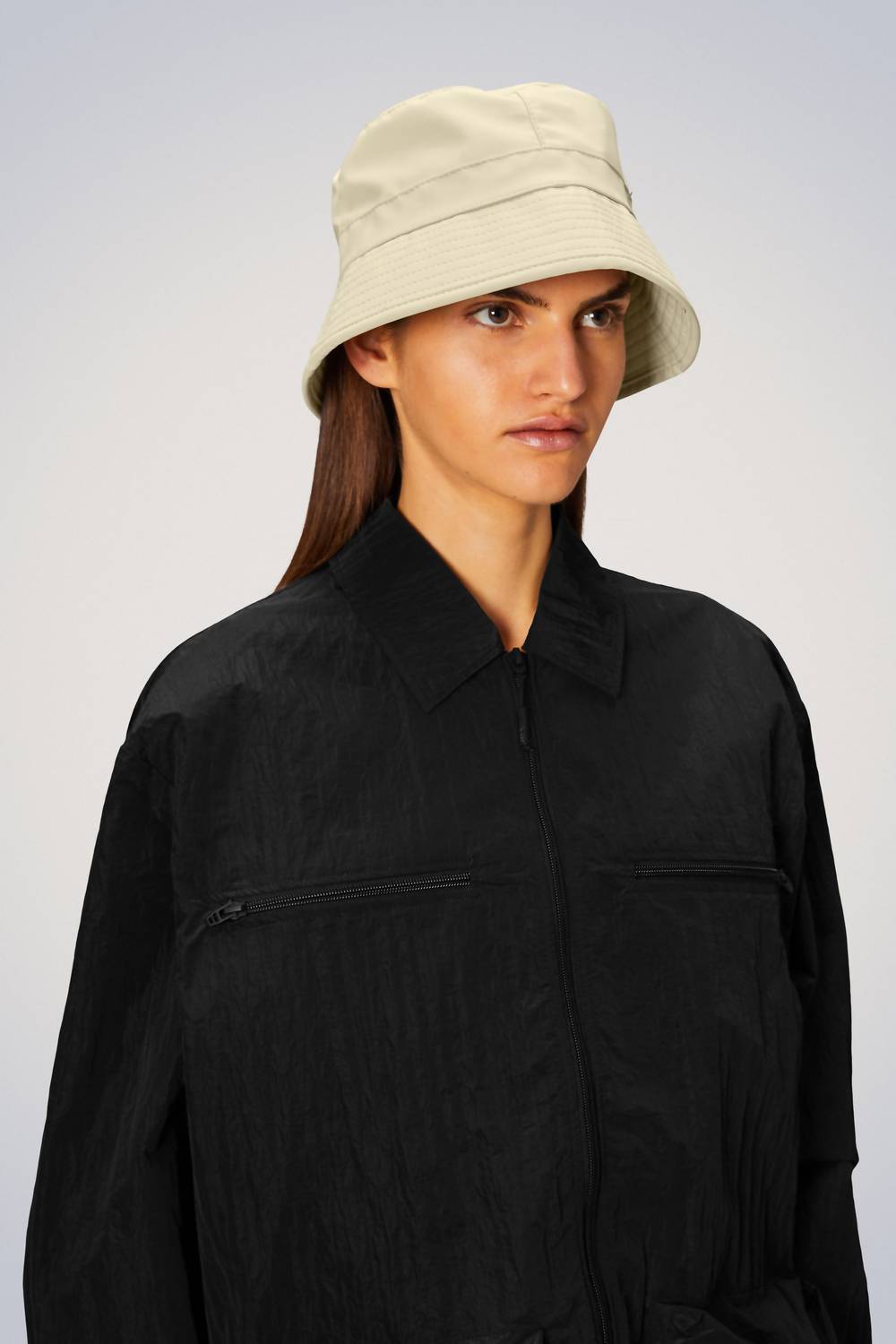 Rains Unisex Waterproof Bucket Hat in dune - women's hat - alternate view