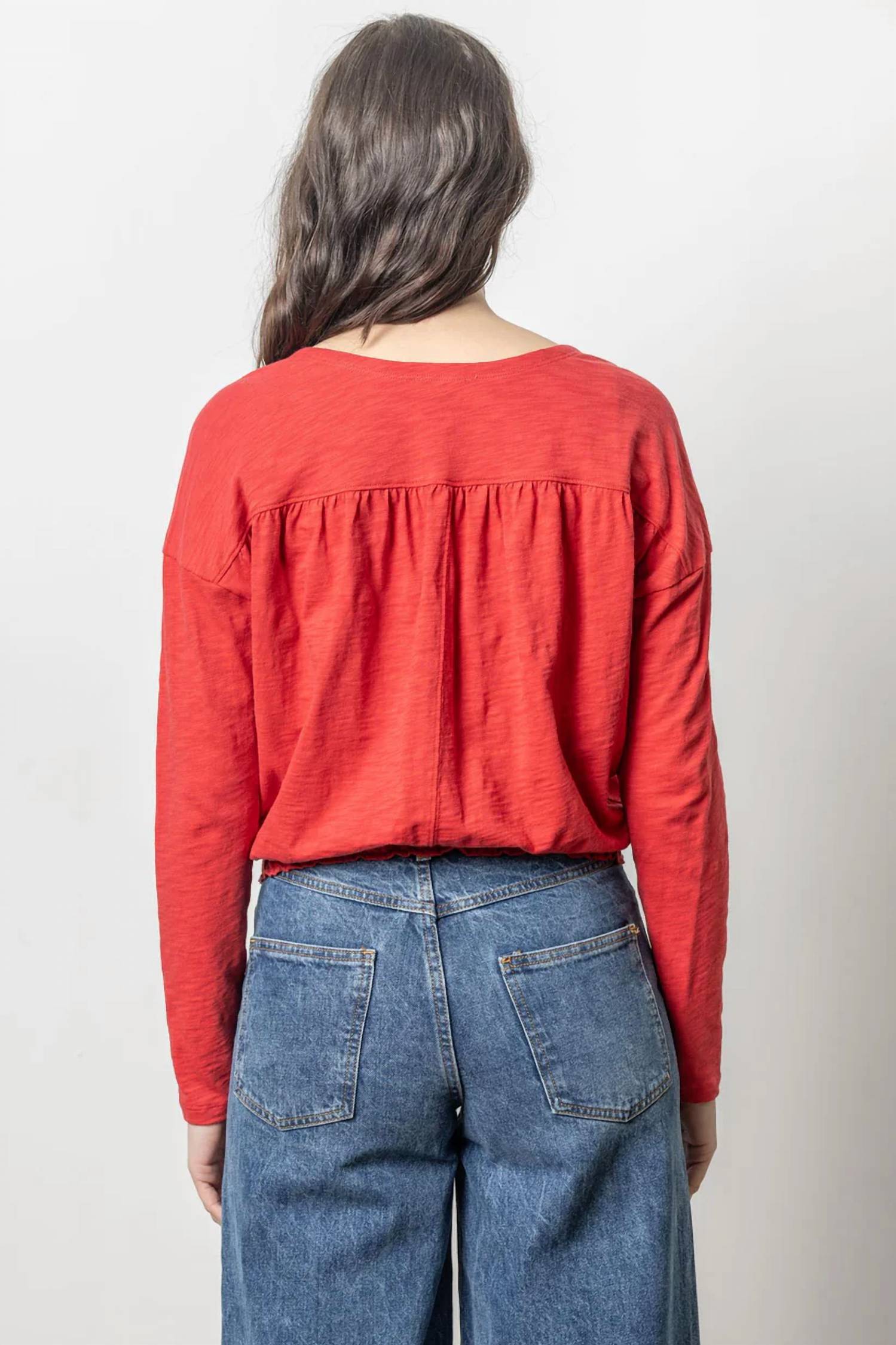 Lilla P - Elastic Hem V-Neck
