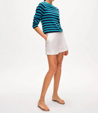 White + Warren - Cashmere Striped Sweatshirt