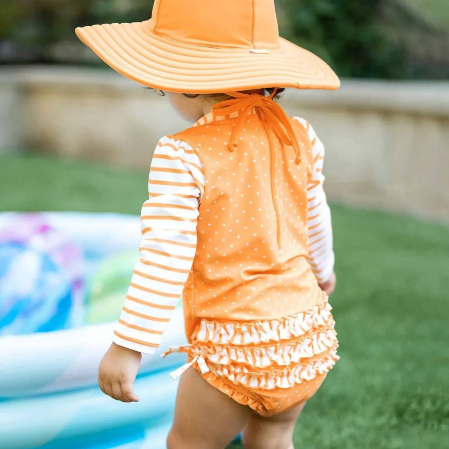 Rufflebutts - Kids' Polka Dot One Piece Rash Guard