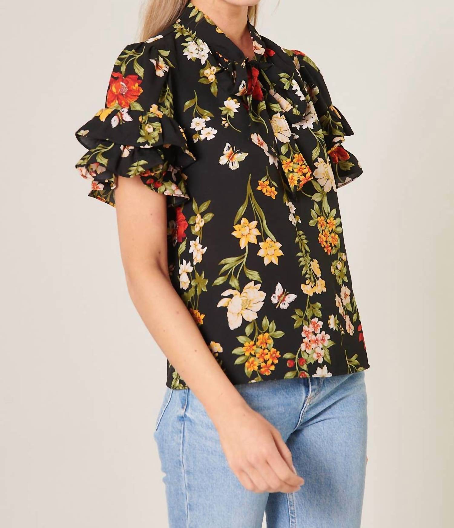 Sugarlips - Willa Tie Neck Bianca Blouse