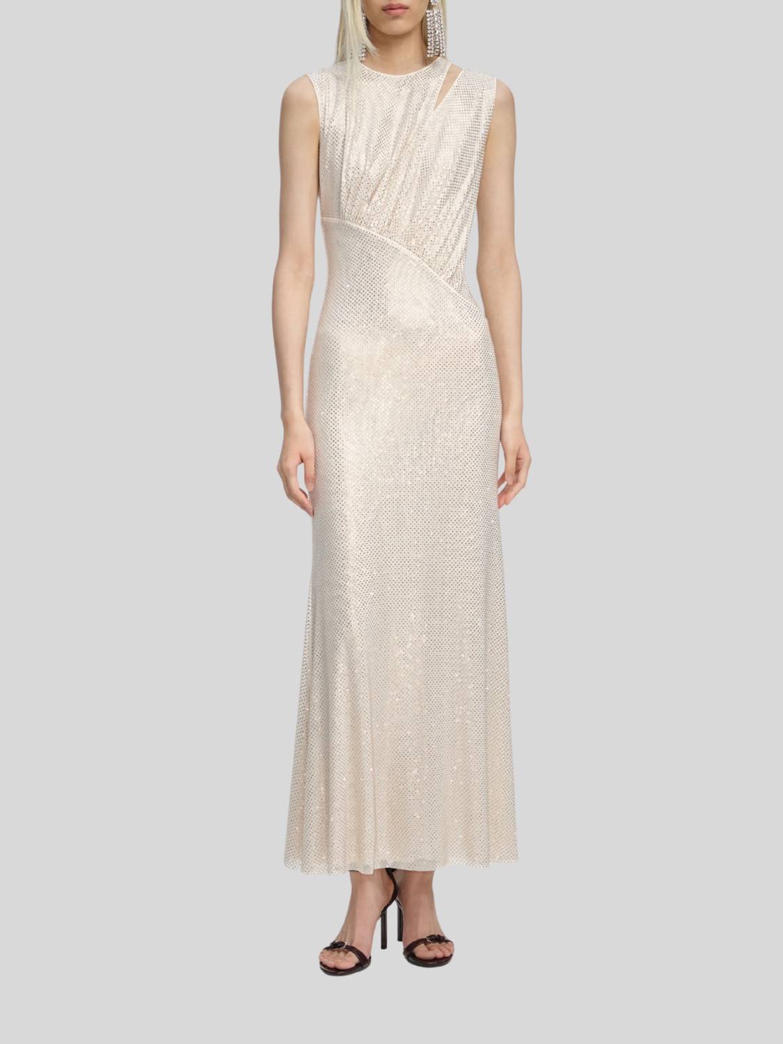Self-Portrait - Rhinestone Cut Out Midi Dress