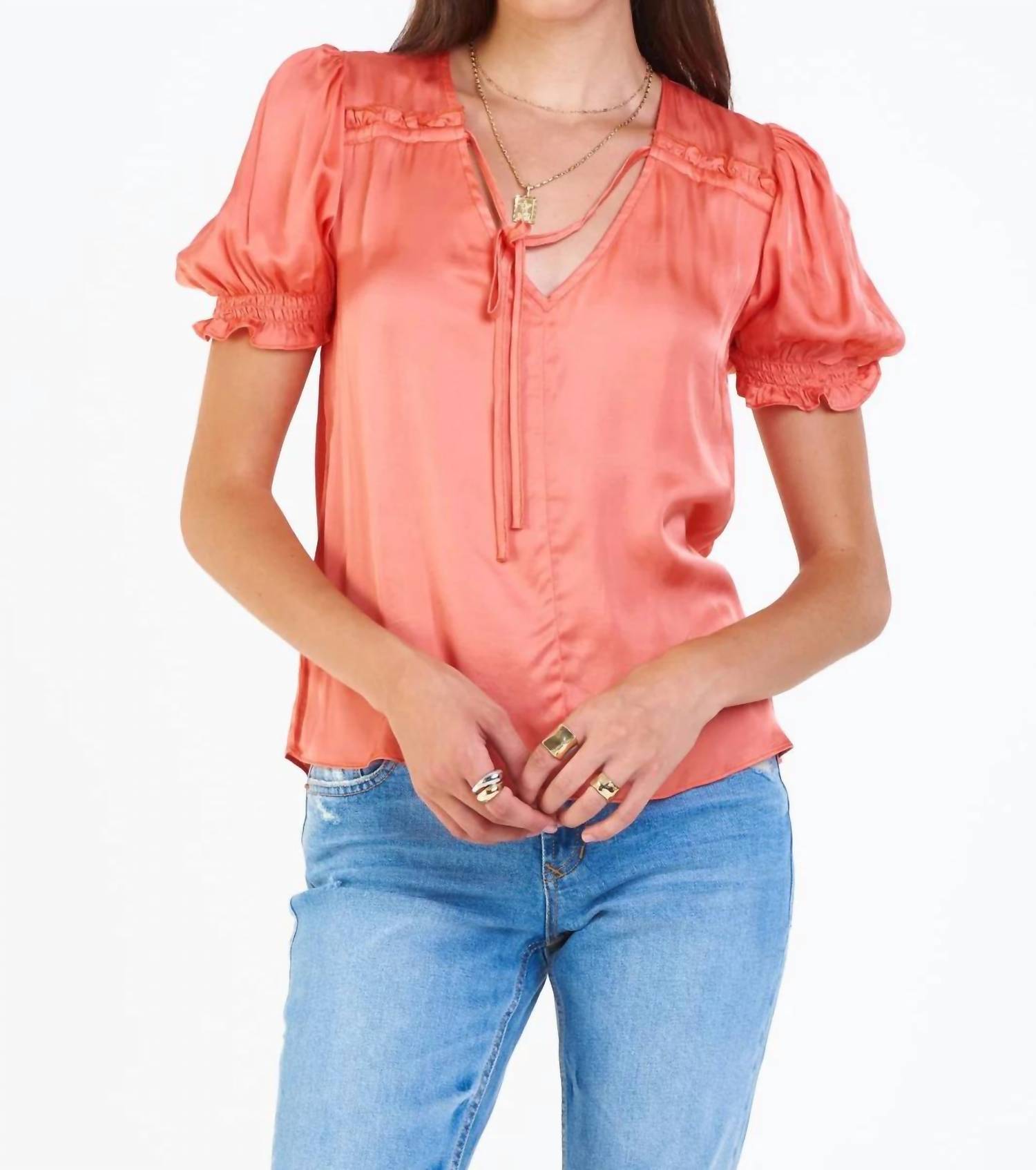 Dear John Denim - Eva Smock Cuff Silky Blouse