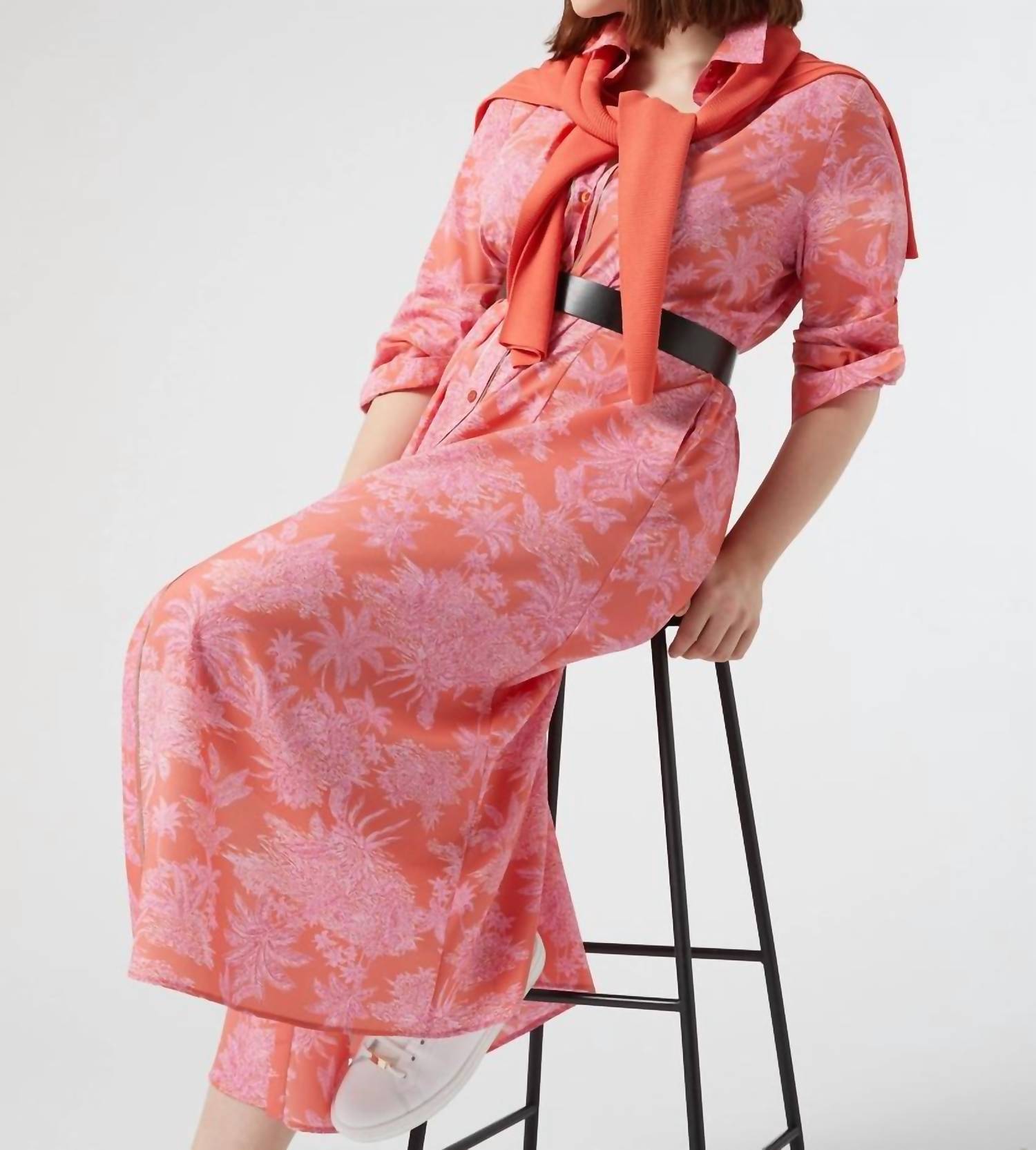 Marina Rinaldi - Zona Crepe De Chine Toile Dress
