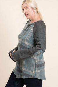 Lovely Melody - Women's Stevie Plaid Color Block Top