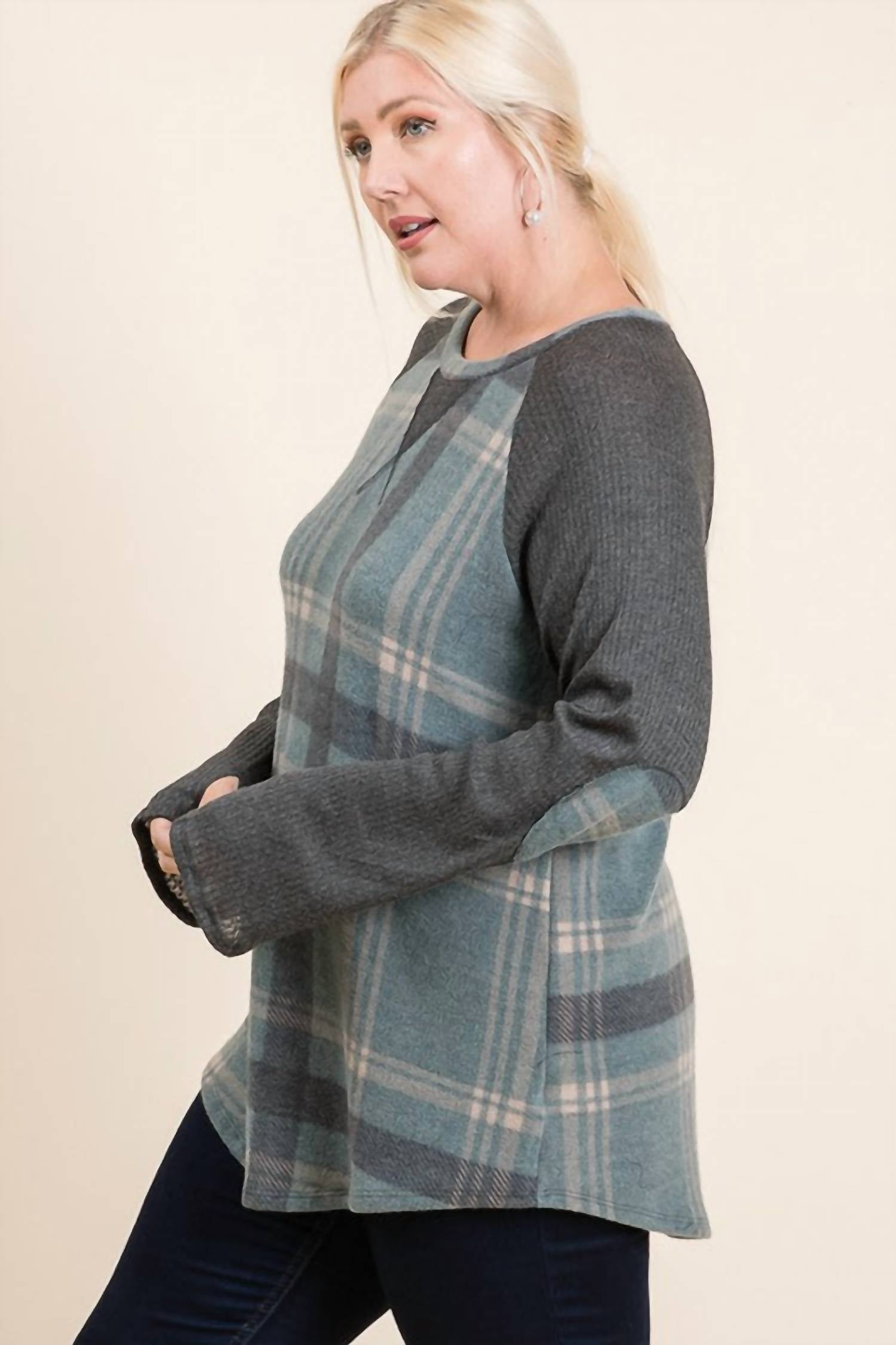 Lovely Melody - Women's Stevie Plaid Color Block Top