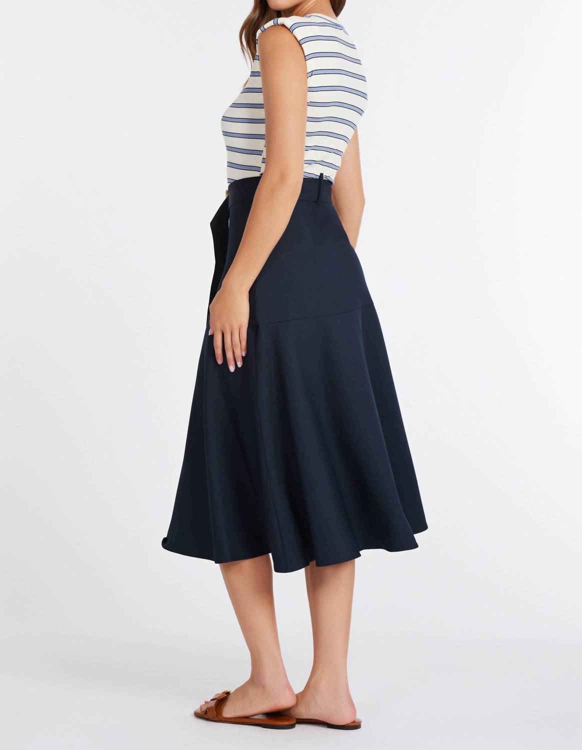 bishop + young Kristopher Twofer Midi Dress in indigo - women's dress - detail view