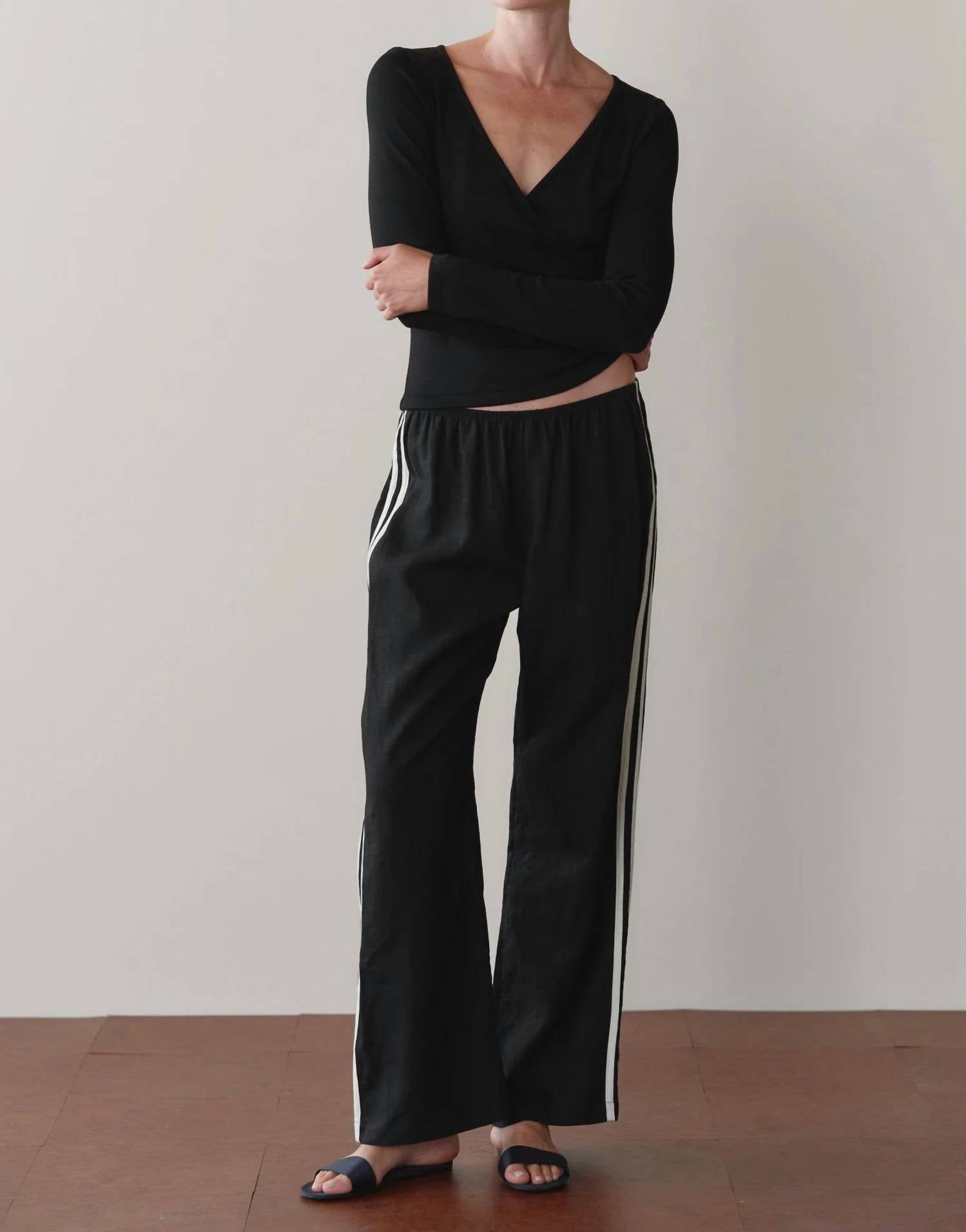 Donni. - Linen Crop Racer Pant