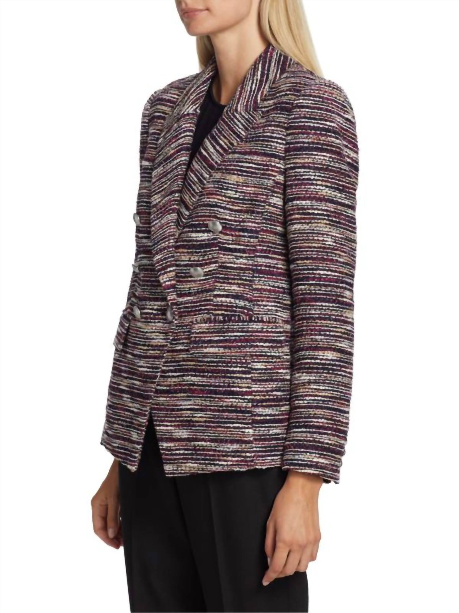 Elie Tahari - Tweed Double Breasted Blazer