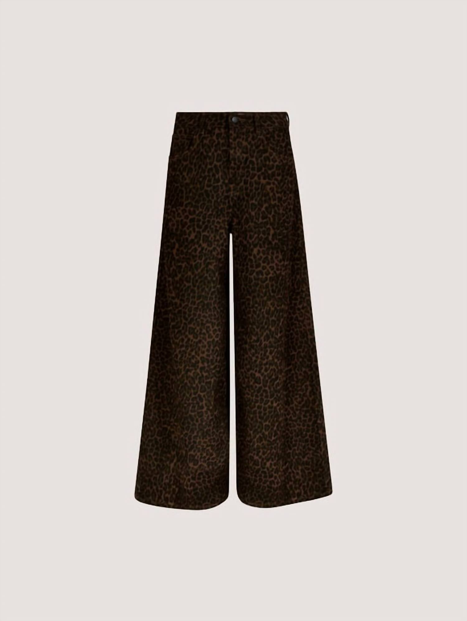 Apricot - Zoe Wide Leg Leopard Jean