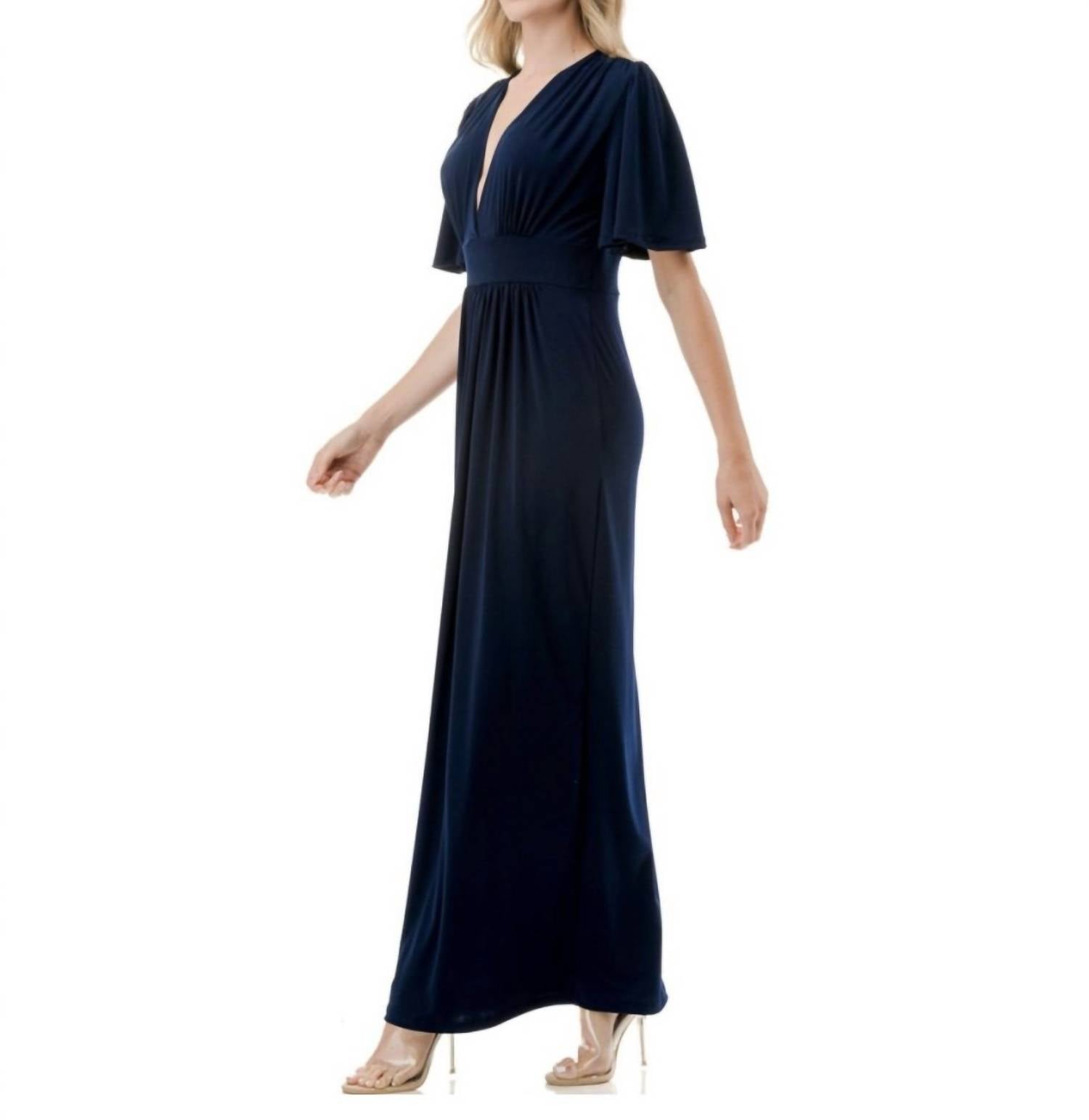 Ariella - Flutter Sleeve Maxi Dress