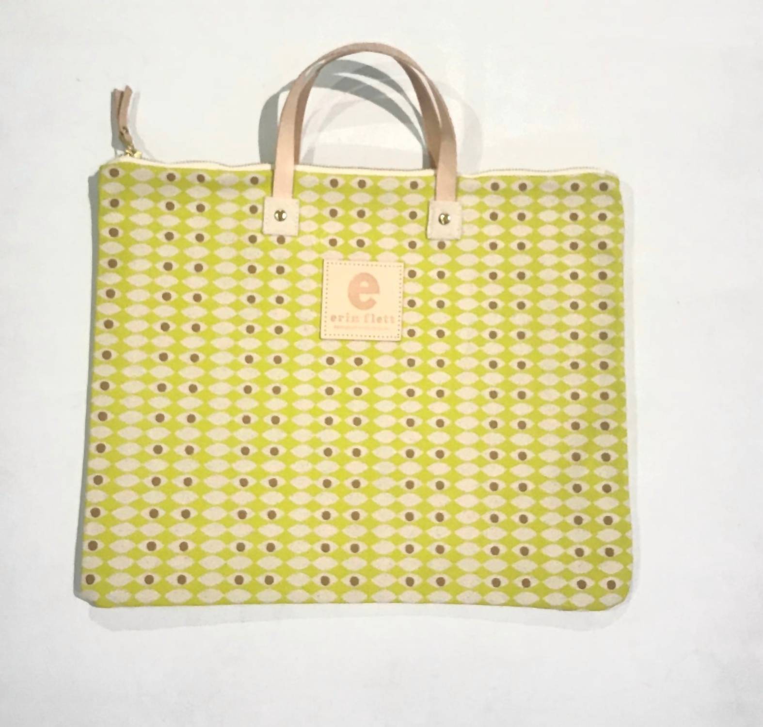 Erin Flett Women's Folder Bag in lemon third eye - women's bag