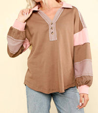 Very J - Keep it Cozy Colorblock Pullover