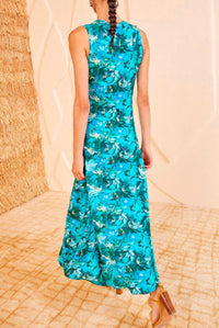 Ulla Johnson Elise Midi Dress in azul - women's dress - alternate view