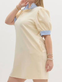 Entro - Solid Short Sleeve Pullover Polo Mini Dress
