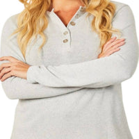 French Kyss - Button Detail Long Sleeve Top