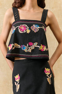 Louise Misha - Phaedra Embroidered Crop Top