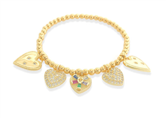 Omg Blings - Women's Heart Stretch Bracelet