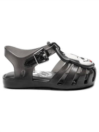 Mini Melissa Girls Mini Aranha Mickey Sandals in black - kids' sandal - detail view