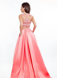 Rachel Allan - Fully Beaded Two-piece Prom Dress With Overskirt